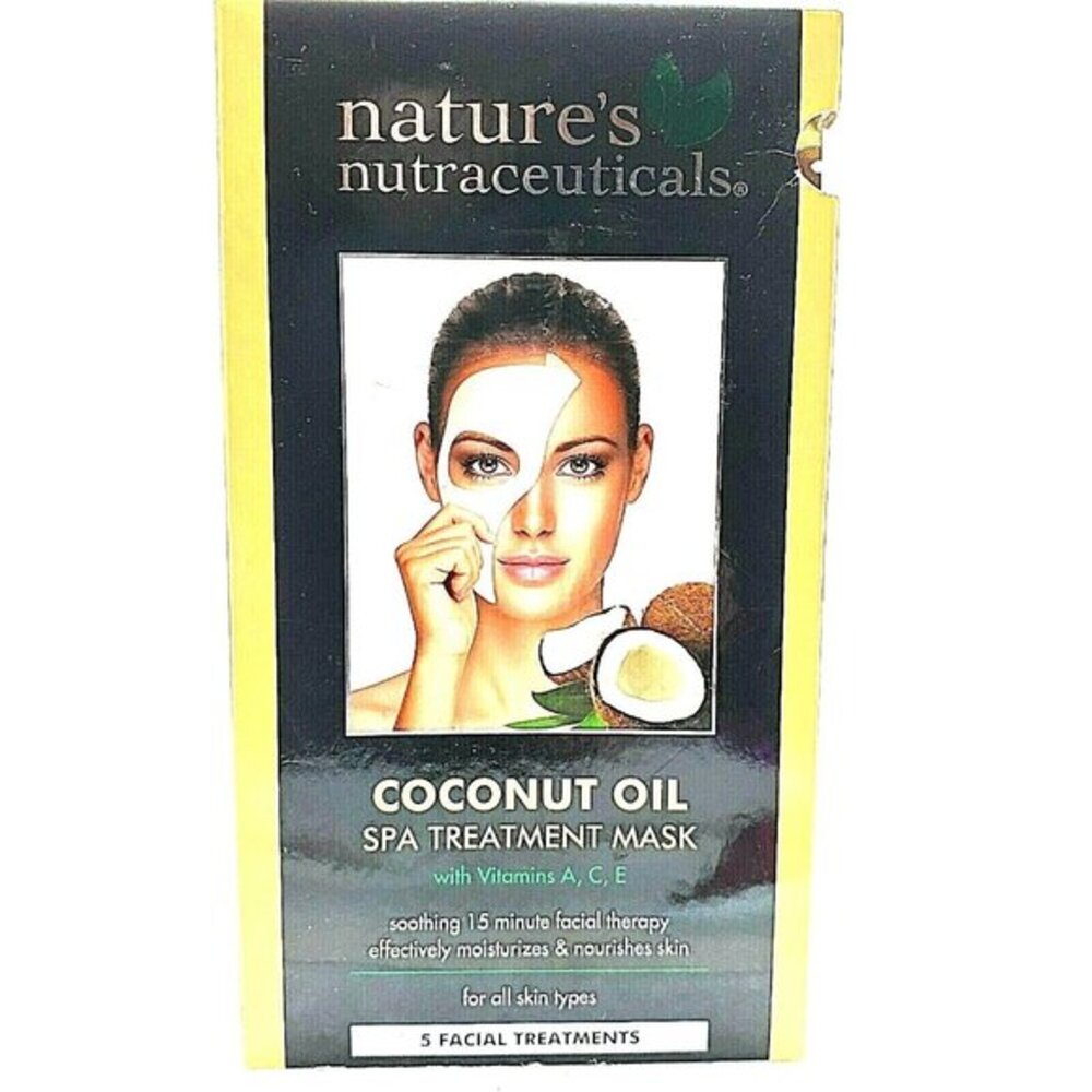 COCONUT OIL Spa Treatment 5 Masks 15 Min Facial Therapy NATURE'S NUTRACEUTICALS